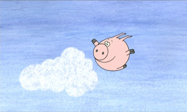 still from little pig is flying